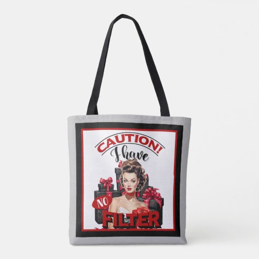 Tote Bag Retro Noël Sans Filtre Pin-Up (Dos)