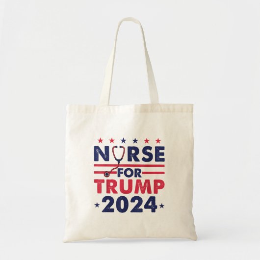 Tote Bag Retro Nurses For Trump 2024 America Stars Drapeau  (Devant)
