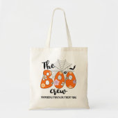 Tote Bag Retro Orange Black Boo Crew Trick Ou Treat Fourre- (Devant)
