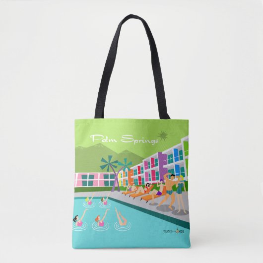 Tote Bag Retro Palm Springs Hotel Fourre-tout (Devant)