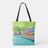 Tote Bag Retro Palm Springs Hotel Fourre-tout (Dos)