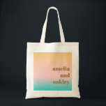 Tote Bag Retro Pastel rose dégradé Mariage unique personnal<br><div class="desc">Retro Summer Beach Vibes Pastels Gradient Mariage unique Sac fourre-tout personnalisé</div>