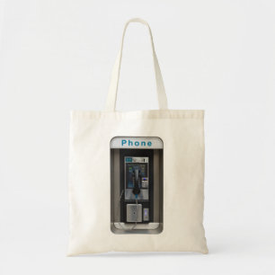 Tote Bag Retro Payphone Design, téléphone Vintage Booth Art