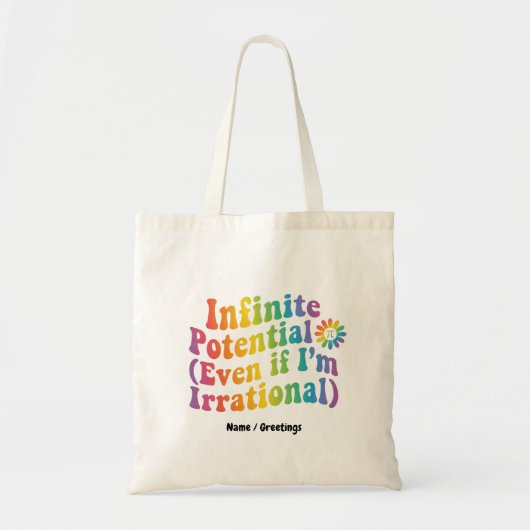 Tote Bag Rétro Pi Day Mathématique Irrationnel à Potentiel (Devant)