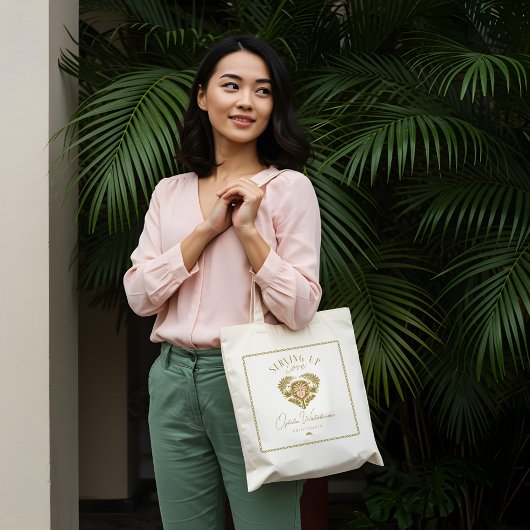 Tote Bag Rétro Pickleball de palmier Tropical