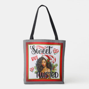 Tote Bag Rétro Pin-Up de Noël Sucré mais Tordu