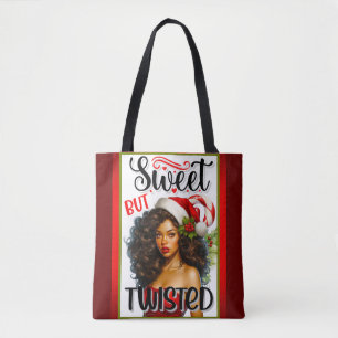 Tote Bag Rétro Pin-Up de Noël Sucré mais Tordu