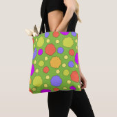 Tote Bag Rétro point coloré gras brillant (De près)