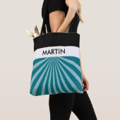 Tote Bag Retro Rays blanc transparent + votre idée (De près)
