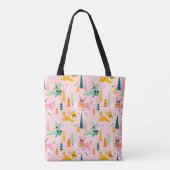 Tote Bag Retro Reindeer Wonderland Motif de vacances (Dos)