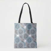 Tote Bag Rétro, rétro motif, bleu et gris, élégant (Devant)