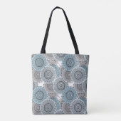 Tote Bag Rétro, rétro motif, bleu et gris, élégant (Dos)