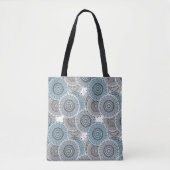 Tote Bag Rétro, rétro motif, bleu et gris, élégant (Devant)
