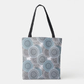 Tote Bag Rétro, rétro motif, bleu et gris, élégant (Dos)