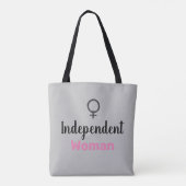 Tote Bag Rétro rose et noir femme indépendante (Dos)