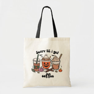 Tote Bag Retro Scary Jusqu'à ce que j'ai du café Halloween