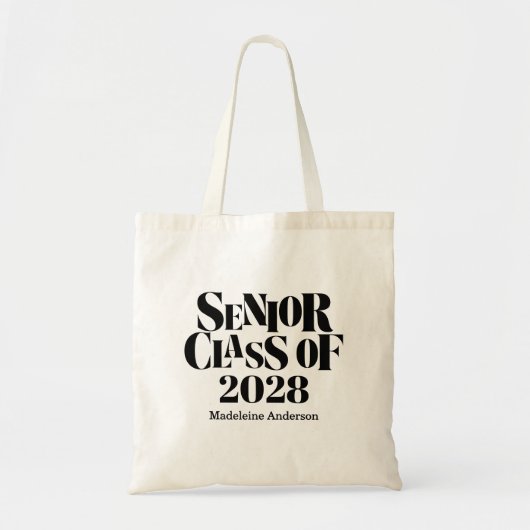 Tote Bag Retro Senior Class of Graduation Black And White  (Devant)