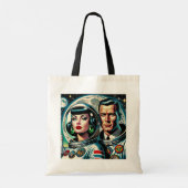 Tote Bag Retro Space Astronauts (Dos)