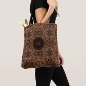 Tote Bag Retro Steampunk Gears Monogramme (De près)