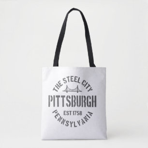 Tote Bag Retro Steel City Pittsburgh Pennsylvania Yinz vint