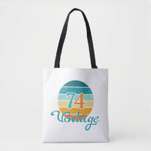 Tote Bag Retro Sunset 74 Vintage en détresse