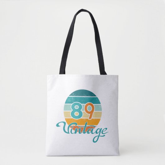 Tote Bag Retro Sunset 89 Vintage Distressed (Devant)