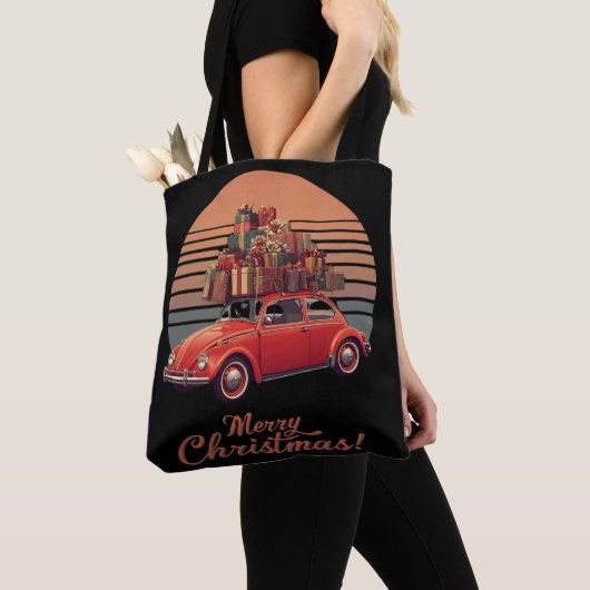 Tote Bag Retro Sunset Christmas (De près)