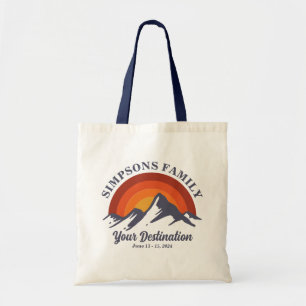 Tote Bag Retro Sunset Personnalisé Famille Vacances Groupe 