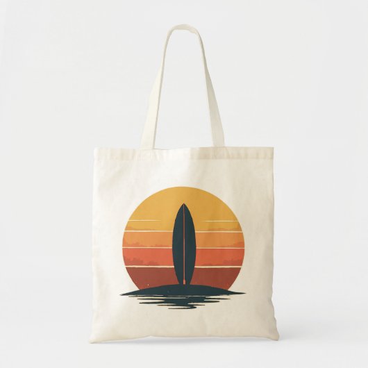 Tote Bag Retro Sunset Surfboard (Devant)