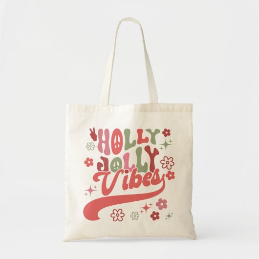 Tote Bag Retro Super Holly Jolly Vibes (Devant)