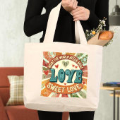 Tote Bag Retro Sweet Love Fun Modern Inspiration Citation