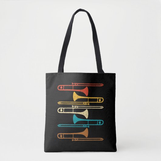 Tote Bag Retro Trombone - Jazz (Devant)