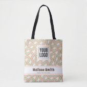 Tote Bag Retro Wavy Abstract Pattern Business  (Devant)