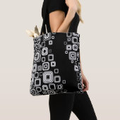 Tote Bag Rétros carrés noirs et blancs (De près)