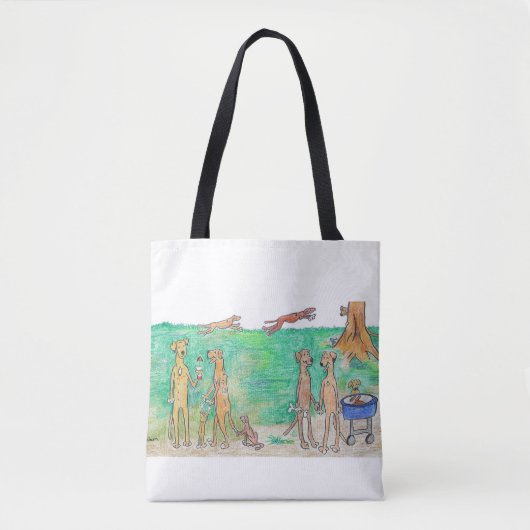 Tote Bag Réunion de famille de Rhodesian Ridgeback (Devant)