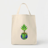 Tote Bag Réutiliser Réduire l'arbre de récupération Globe t (Devant)