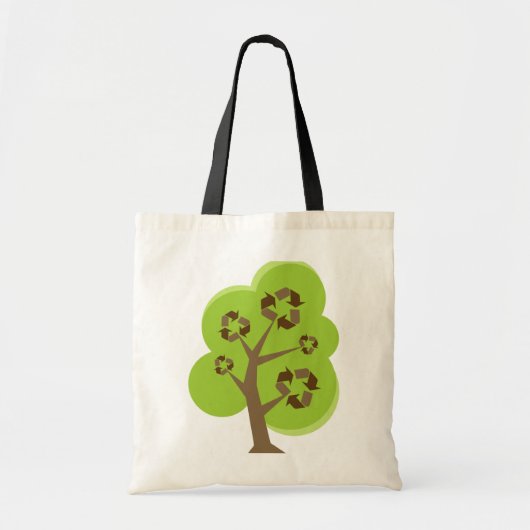 Tote Bag Réutilisez le vert d'arbre (Devant)