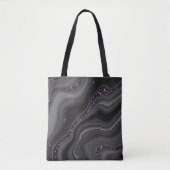 Tote Bag Rêve d'Parties scintillant d'Agate blanc gris-noir (Devant)
