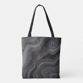 Tote Bag Rêve d'Parties scintillant d'Agate blanc gris-noir (Dos)