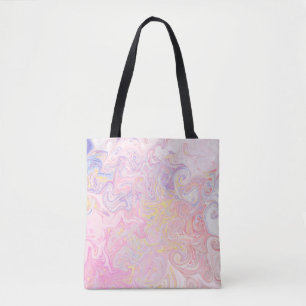 Tote Bag Rêve pastel doux Marbre Tourbillon Art abstrait