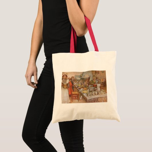 Tote Bag Réveillon de Noël par Carl Larsson, Vacances Vinta (Devant (produit))