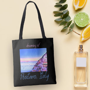 Tote Bag Rêverie du coucher de soleil sur Positano, Italie