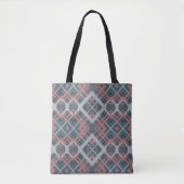 Tote Bag Reversible Geometric Diamond Sage Green Slate Blue (Devant)