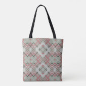 Tote Bag Reversible Geometric Diamond Sage Green Slate Blue (Dos)