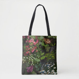 Tote Bag Rêves de forêt botanique sombre en collage recto-v