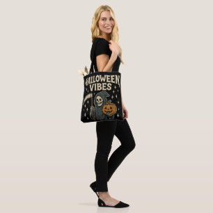Tote Bag Revêtement de vibes d'Halloween - noir