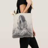 Tote Bag Rêveur bohème au crayon (De près)