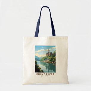Tote Bag Rhin River Allemagne Section Voyage Art Vintage