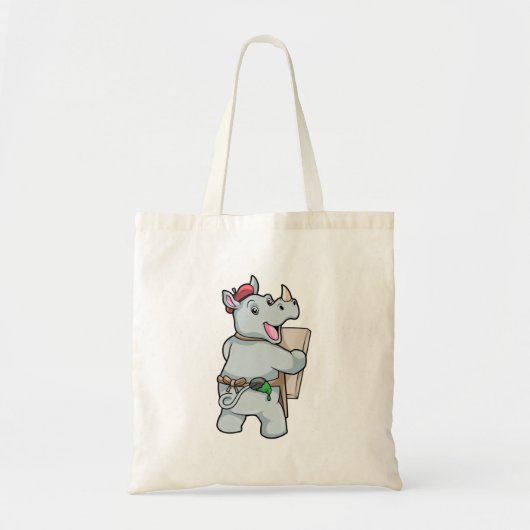 Tote Bag Rhino à la peinture avec des couleurs (Devant)
