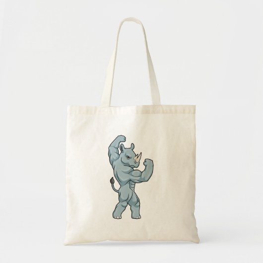 Tote Bag Rhino comme Bodybuilder extrême (Devant)